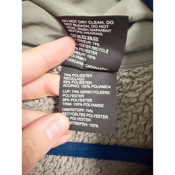 Vuori Womens Cozy Sherpa Jacket Snap Full Zip Cropped Athletic Dusty Pine Small - Picture 7 of 8